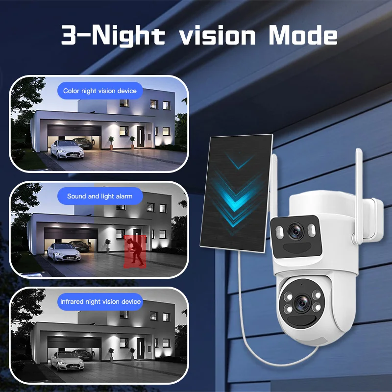 SZSINOCAM 3MP Wifi Camera PTZ Outdoor Dual Screens Human Detection Dual Lenses 3MP Security Protection IP Camera Audio 6