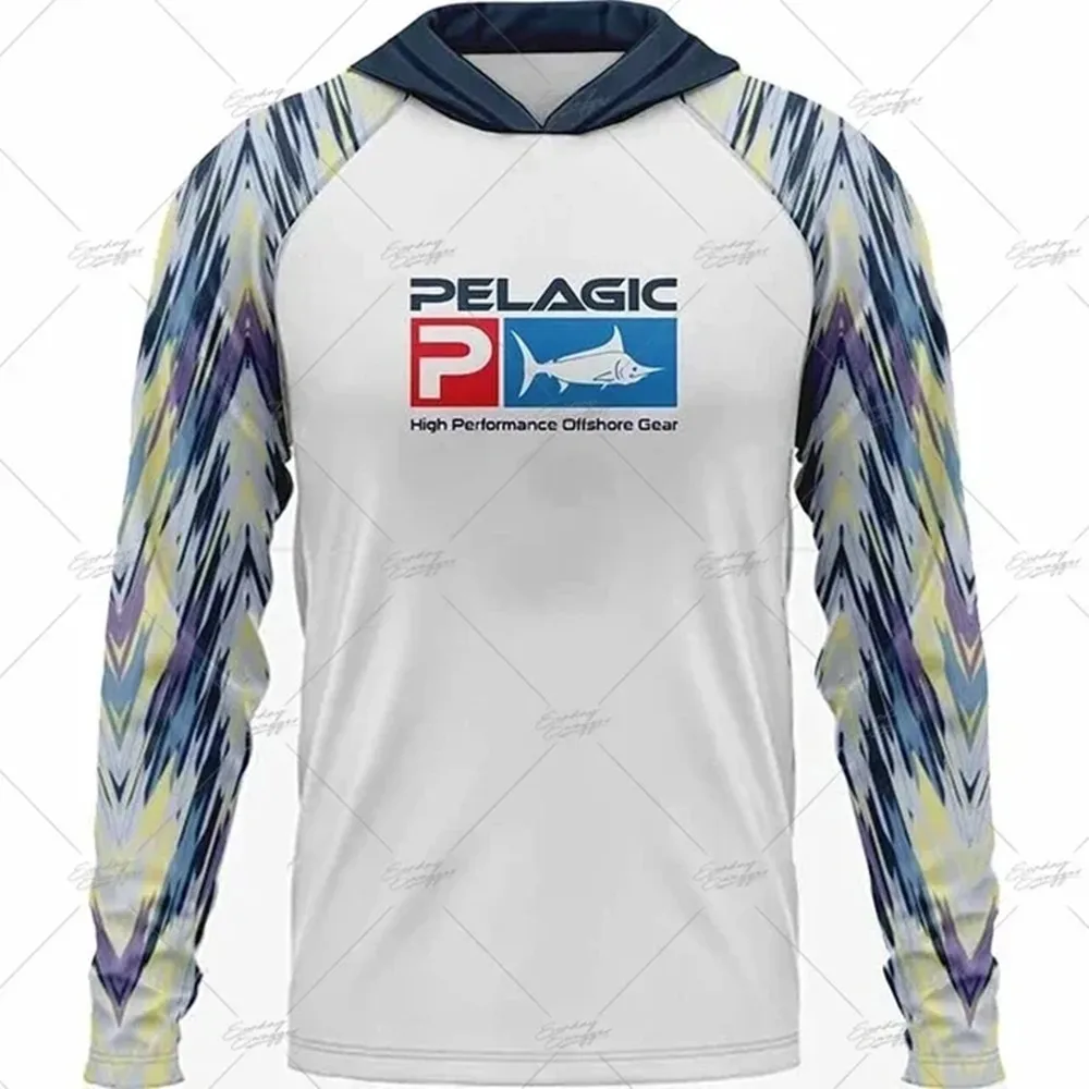 

Pelagic Hooded Fishing Shirts Upf 50 Long Sleeve T Shirt Men Sun Protection Hoodies Breathable Fishing Clothing Camisa De Pesca