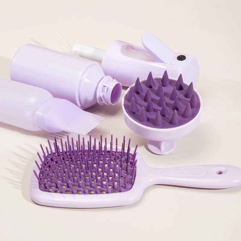 Description Picture 6 of item4Pcs Silicone Scalp Massage Comb Detangling Hair Brush Hairdressing Hair Dye Applicator Bottle Spray Bottle Barber Styling Tools