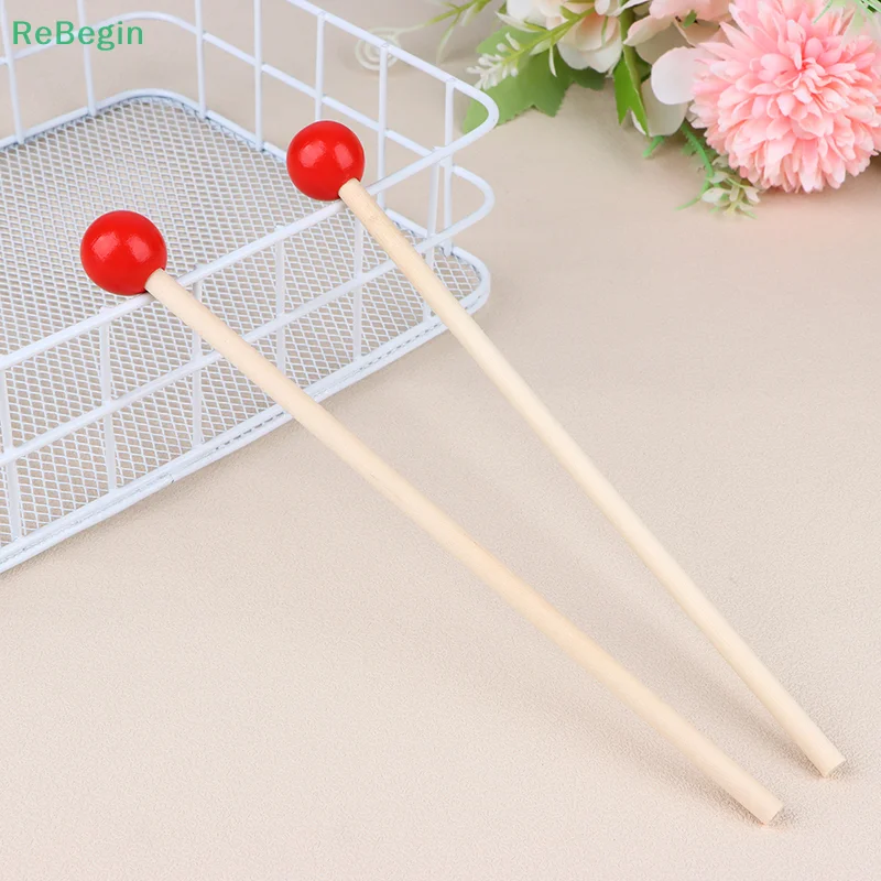 

2pcs Wooden Kids Beaters Drumsticks Mallet Percussion Accessory For Xylophone Drum 200mm Drum Practice Tools For Beginners