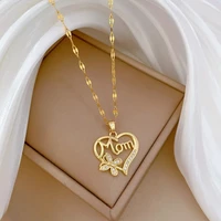 Fashion Heart Butterfly Mom Zircon Pendant Necklaces for Women Stainless Steel Jewelry Accessories Mother's Day Gifts for Lover - Image 6