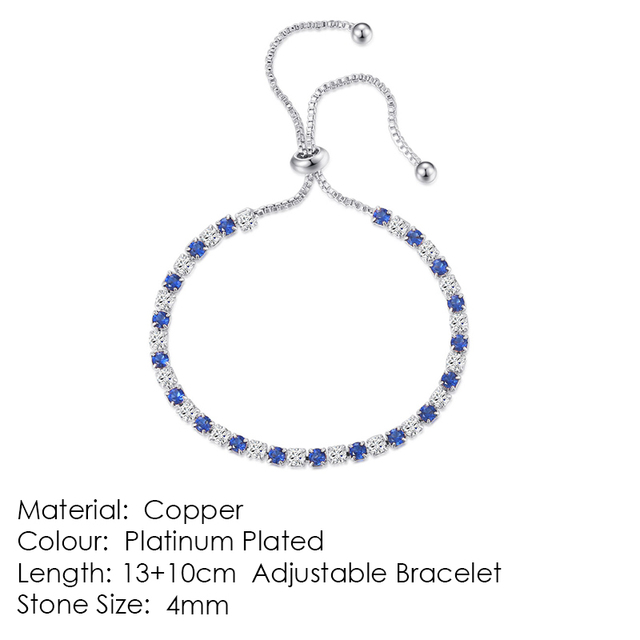 Luxury Adjustable Tennis Bracelets For Women Christmas Gift Rainbow Zircon Rose Gold Color Chain Jewelry Korean H056