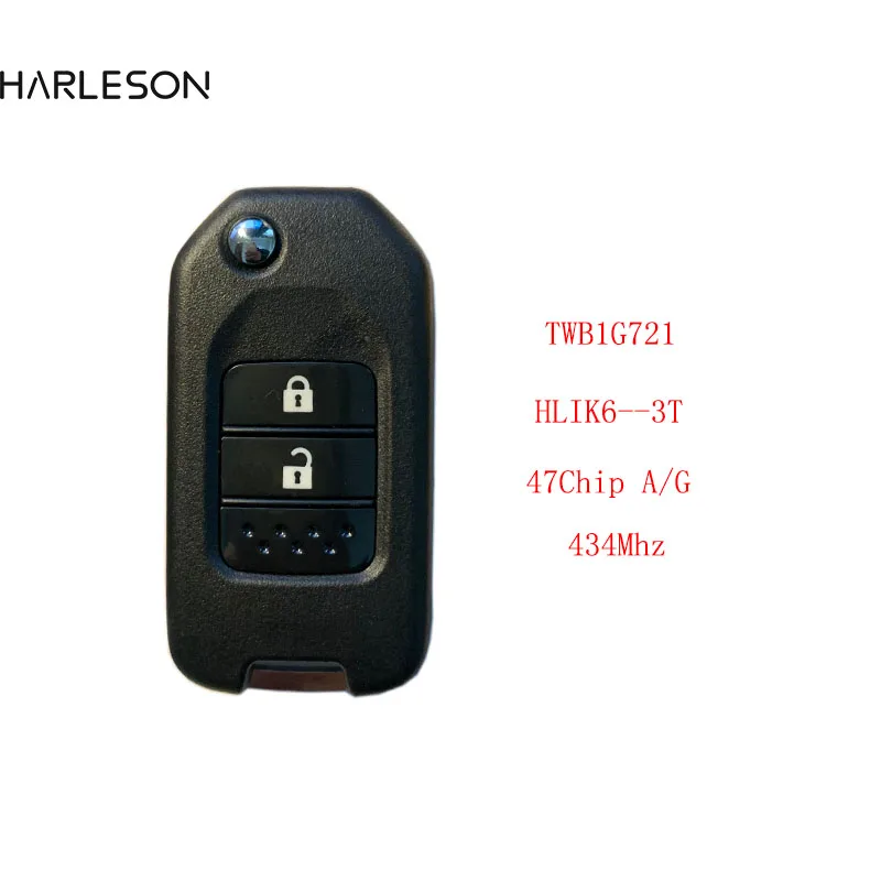 2/3 Buttons 434Mhz A/G ID47 Chip For Honda Civic Accord City CR-V Jazz XR-V Vezel HR-V FRV Remote Key TWB1G721