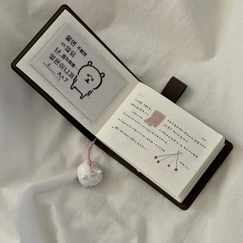 Mini taccuino marrone tascabile in stile giapponese, diario portatile leggero, semplice blocco note per ufficio e scuola