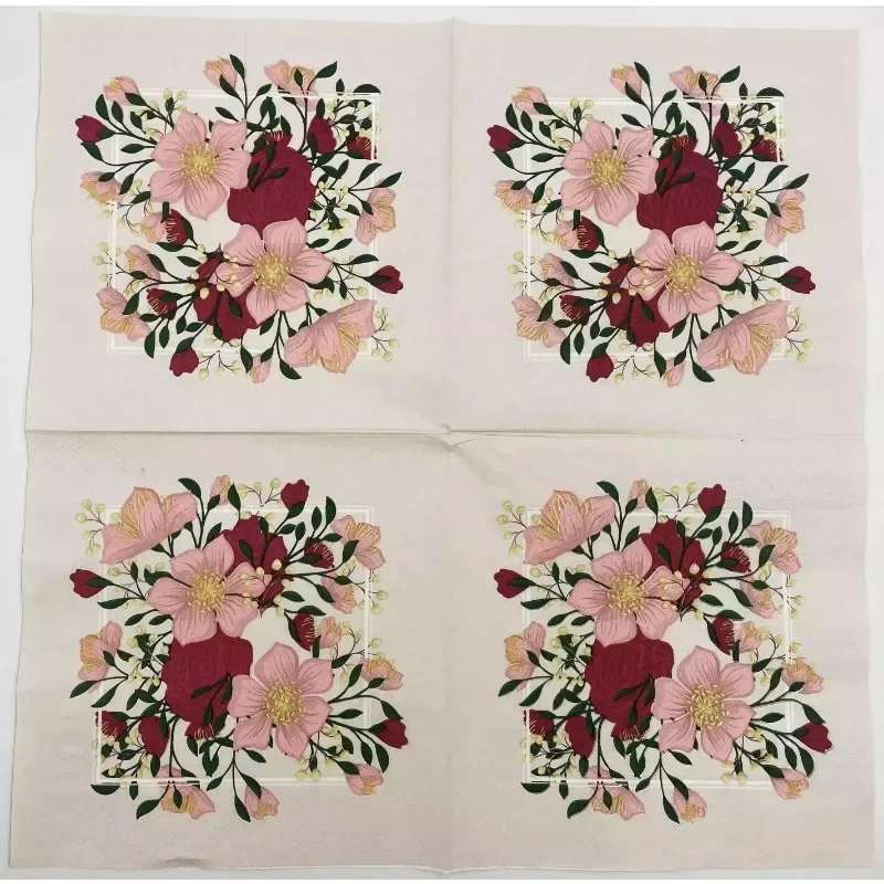 Colourful Printed Napkins Flowers and Grass Models Baking Western Restaurant Special Paper Square Paper Placemats 33