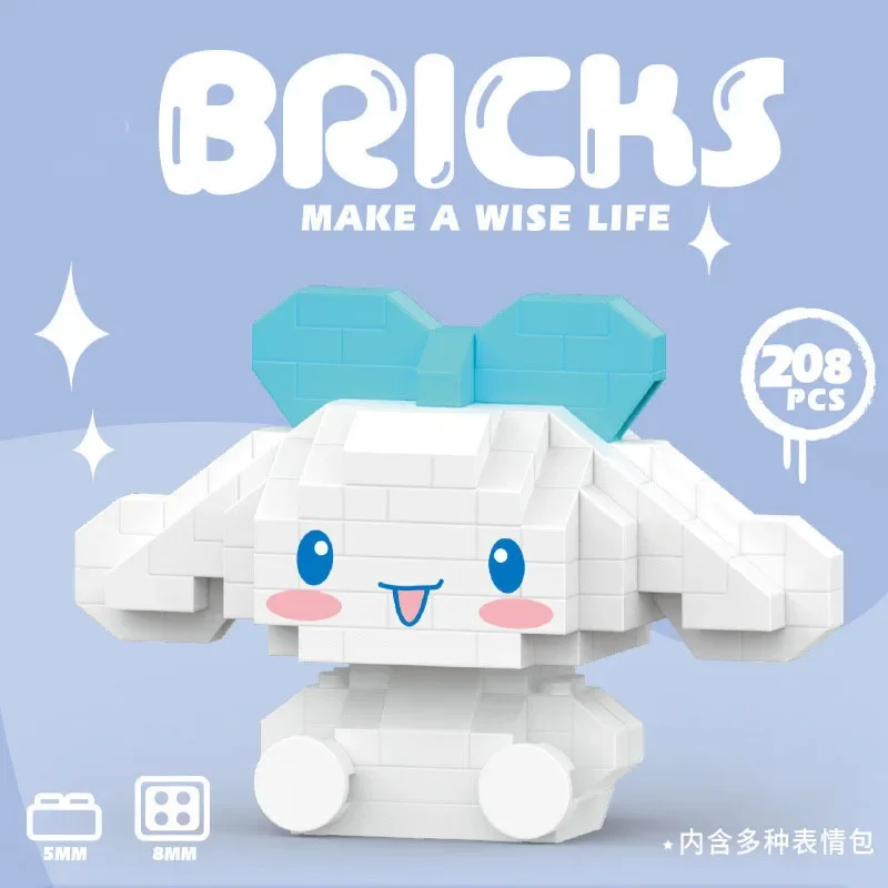 Sanrio Hello Kitty Building Block Anime Figure Cinnamoroll Kuromi Pochacco Assembled Toys Decorative Children\'s Puzzle Gift