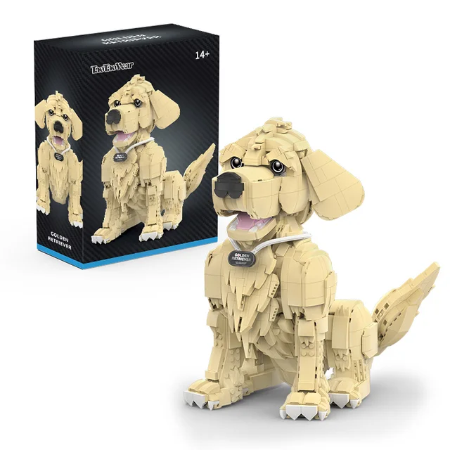 11417-28a803.jpg 1754PCS Golden Retriever Building Blocks Animals Pets Dog Model Toys DIY Assembly Bricks Ornament Holiday Gifts For Kids Adult