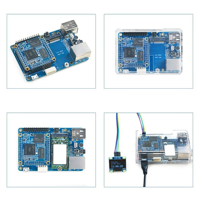 Allwinner H3 초소형 코어 보드, Nanopi NEO Core 512M + 8G, 방열판 포함 쿼드 코어 Cortex-A7 Iot 개발