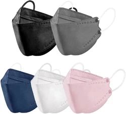 Vibrant 4 - Layer Breathable 3D Fish Face Masks - 100 Pack (5 Colors)