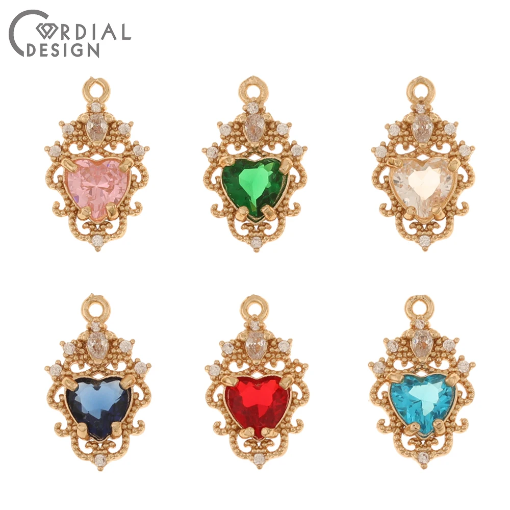 Cordial Design 50Pcs 11*18MM Earrings Accessories/Crystal Pendant/DIY Charms/Heart Shape/Jewelry Finding & Components/Hand Made - cordial