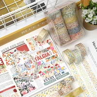 Creative Floral Hot Foil Washi Tape Set,12 Rolls Decorative Masking Tape for Scrapbooking,Journaling,DIY Gift Supplies 3