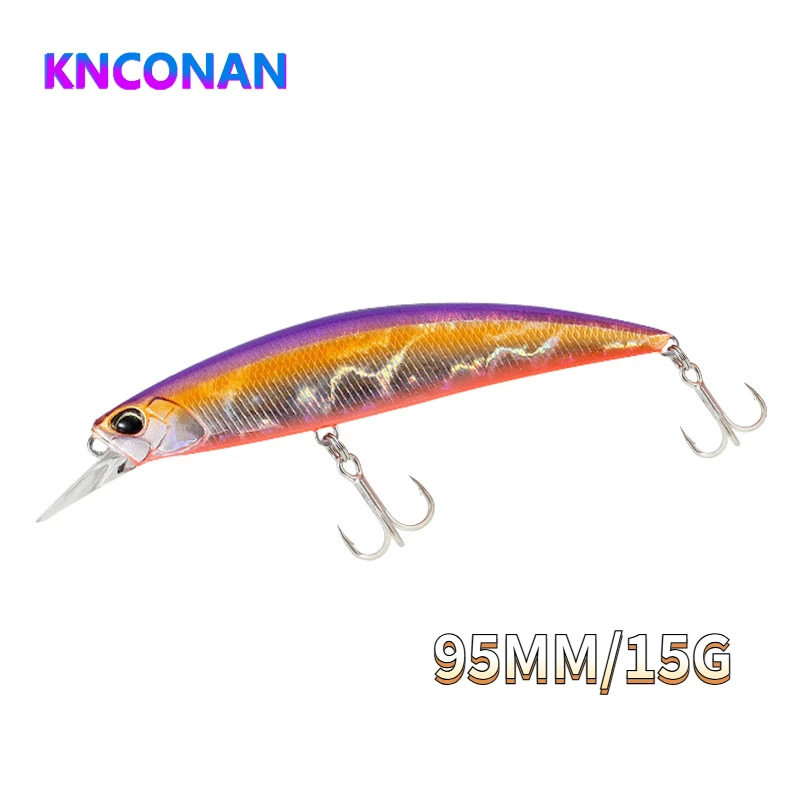 95mm 15g Sinking Minnow Fishing Lures Wobbler Weight System Artificial Hard Baits Strong Treble Hooks Jerkbait Swimbait Tackle