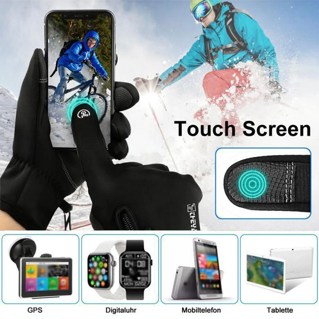 USB Winter Heating Gloves Thermal Waterproof Touch Screen Thermal Windproof Warm Gloves Cold Cycling Running Hiking Ski Gloves 2