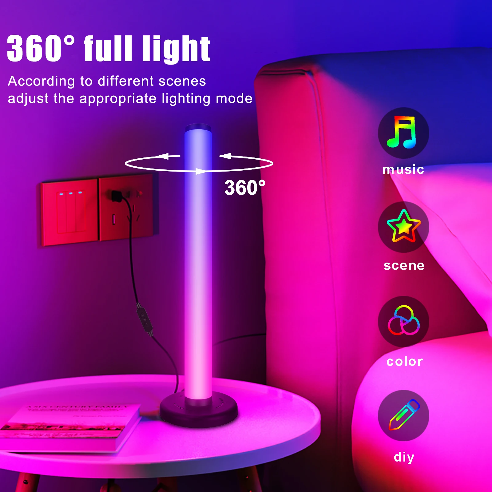 LUXCEO F02 RGB Desk Lamp Music Rhythm Led Light Energy Tube