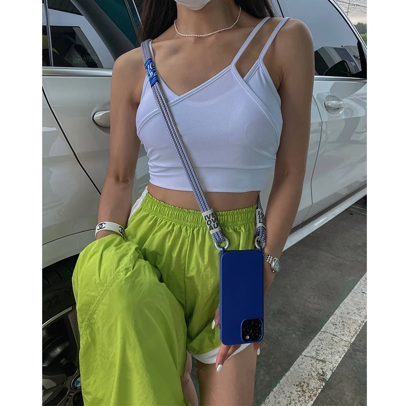 Hands-Free Crossbody Lanyard Silicone Phone Case with Korea Strap