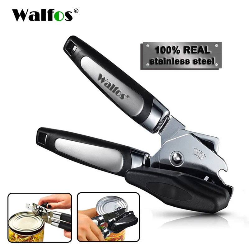 WALFOS Stainless Steel Beer Can Opener Ergonomic Manual Jar Wine Bottle Opener Knife for Cans Lid Kitchen Accessories Gadgets can opener,bottle opener,kitchen tools,wine opener,wine corkscrew
