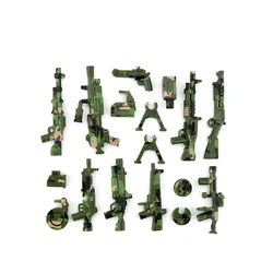 SWAT Armored Vehicle Building Block Set with Weapons and Soldier Figures (Chrome Silver)