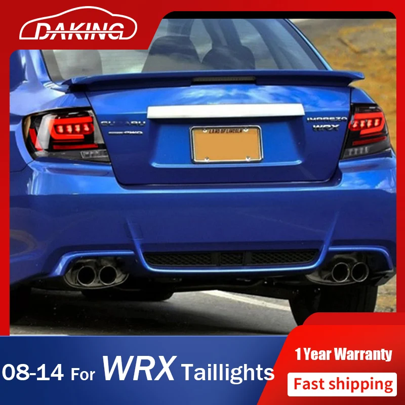 SUBARU Impreza WRX 2008-2014 미등, 후면 LED DRL 방향 지시등, 브레이크 후진 램프, 자동차 조립