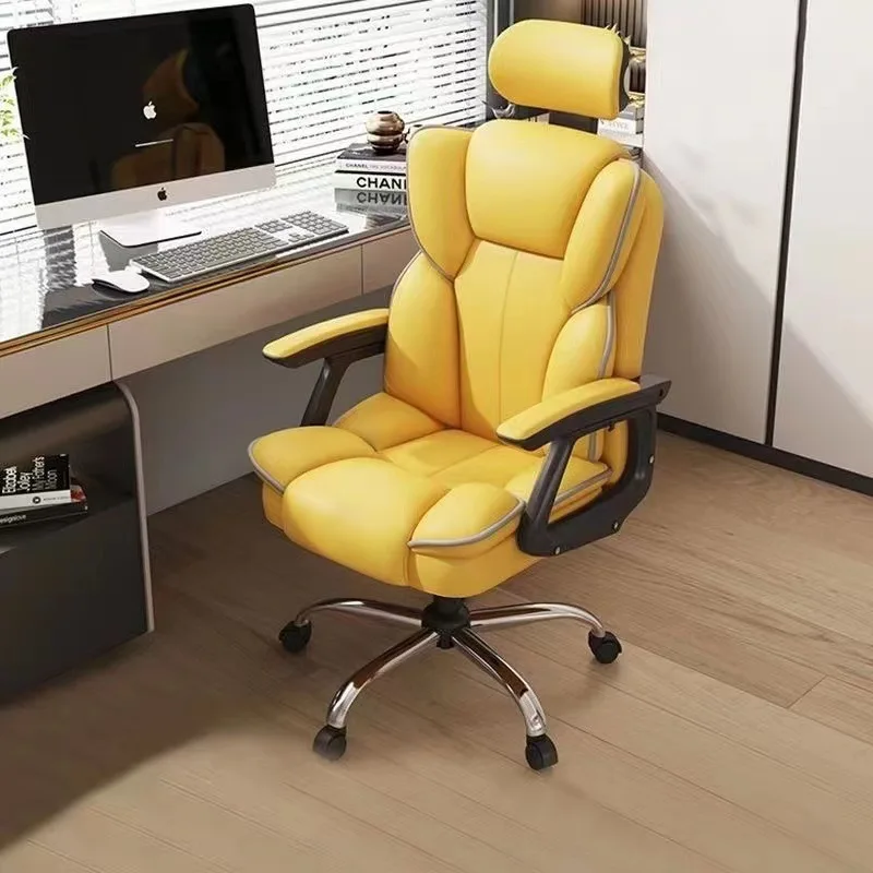

Pad Headrest Office Chair Glide Mechanism Upholstery Rotating Base Floor Study Gamer Chair Comfy Moveis Comfortable Furniture
