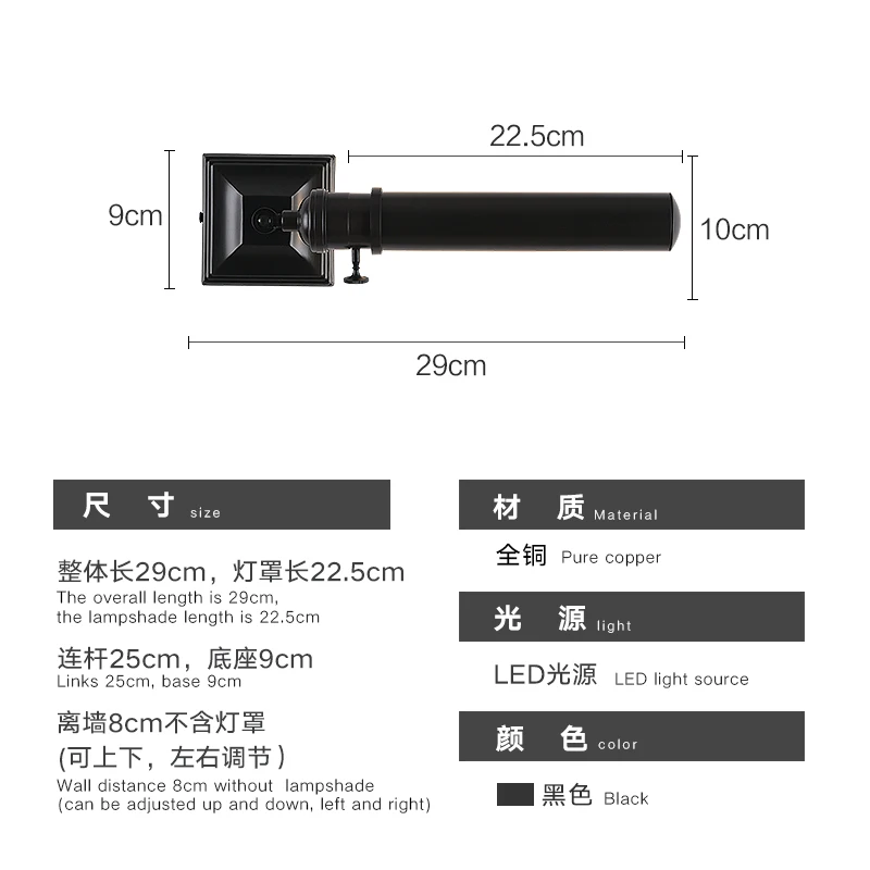 All copper bathroom vanity wall lamp，Self-produced and self-sold factory shop，The european form wall lights