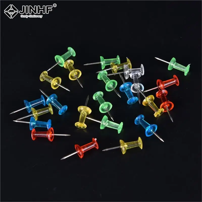100PCS/pack Colorful Push Pin Assorted Transparent Making Thumbtack Pins Cork Board Office School Stationery
