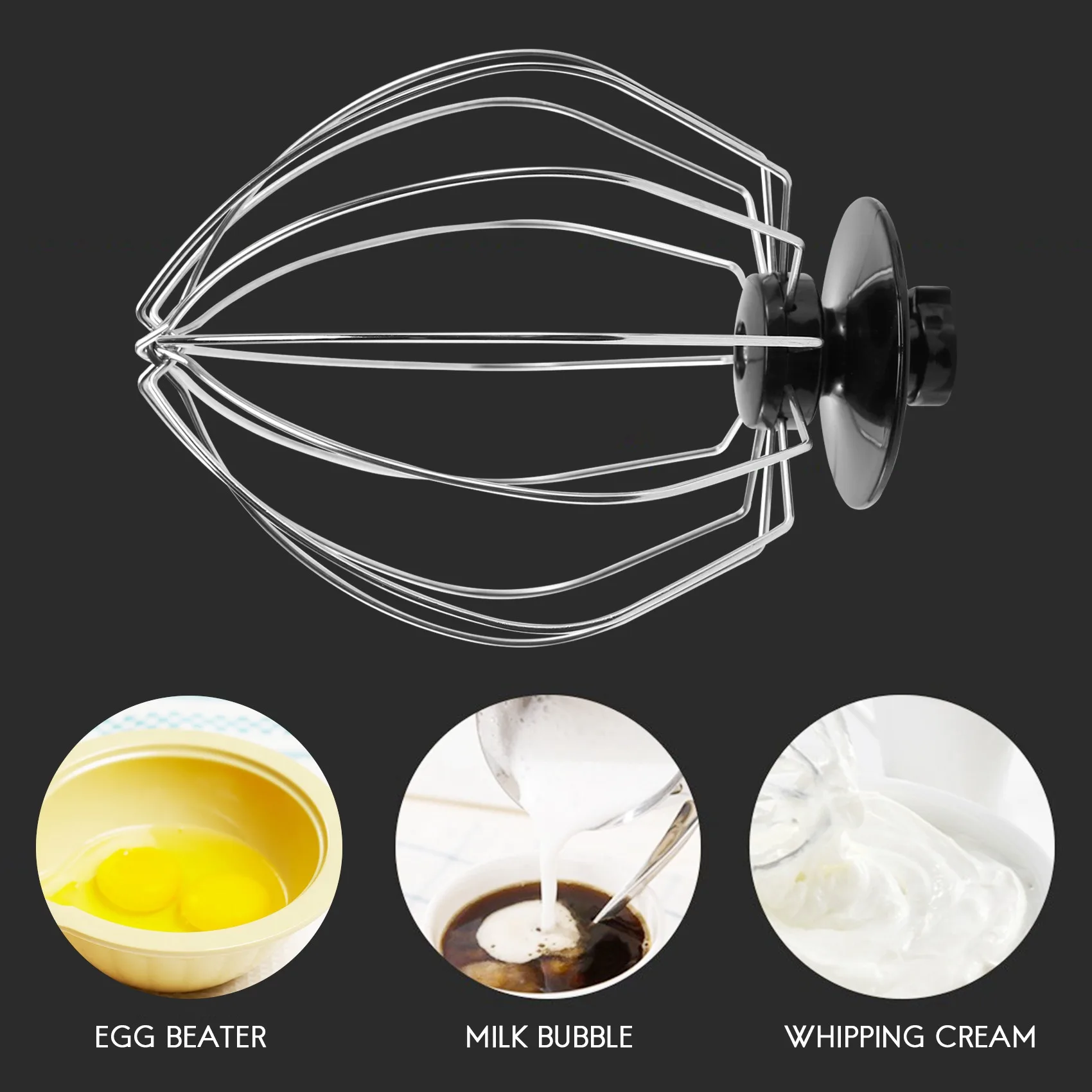 Stainless Steel Balloon Wire Whip Mixer Attachment for EPRO Flour Cake Balloon Whisk Egg Cream Kitchen Tool baking tools
