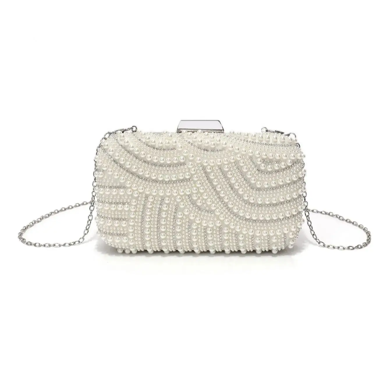 Women Evening Bags Pearl Rhinestone Flap Design Handbags
