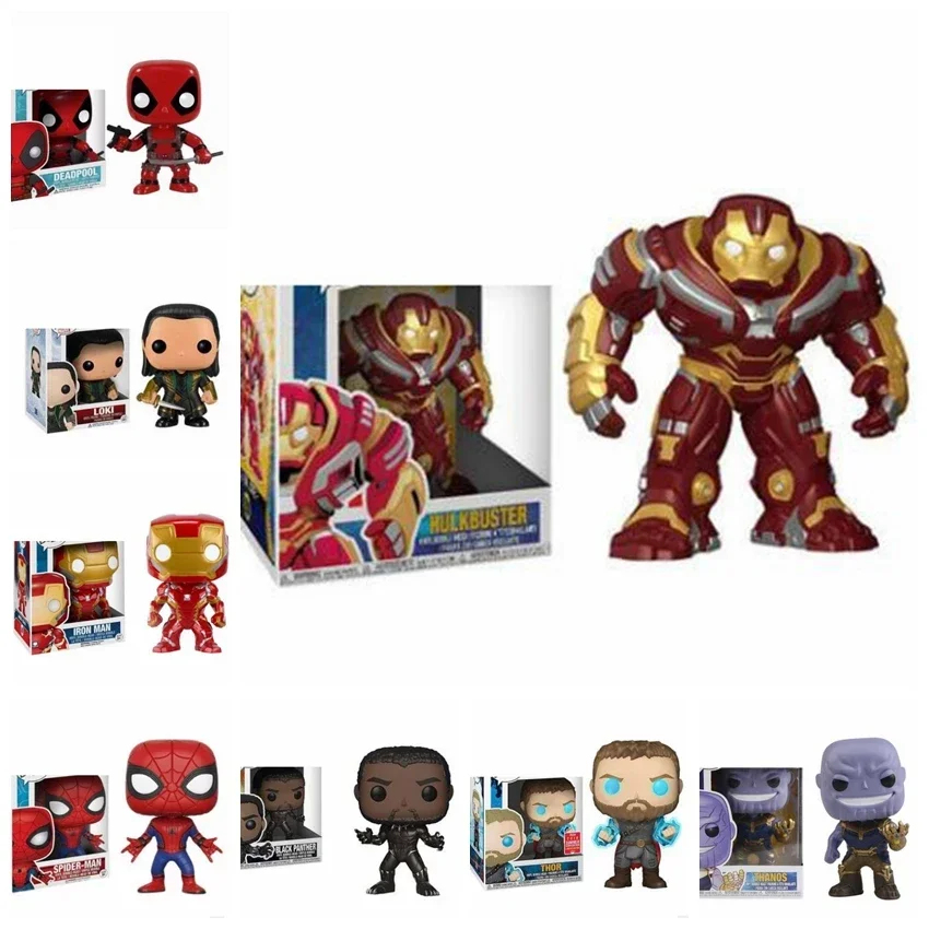 thumbnail image 1 of FUNKO Marvels Avengers Hulkbuster Spider Man Hulk Iron Man Groott Capitán América Thanos Figura de acción de PVC Colección Modelo Juguetes, 1 of 5