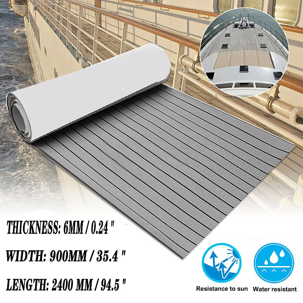 35.4"X94.5" EVA Foam Mat Synthetic Teak Decking Sheet Boat Marine Pad Self-adhesive Carpet eva foam mat