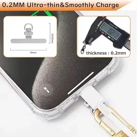 Rotatable Stainless Steel Phone Lanyard with Ultra-thin Anti-lost Strap