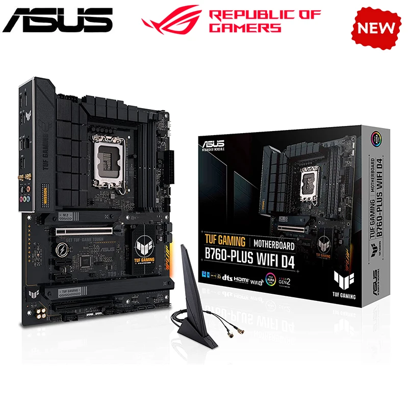 Nuovo B760 Per Asus Tuf Gaming B760-Plus Wifi D4 Lga 1700 Scheda Madre Ddr4 B760 Supporta Cpu I5 13400F I3 12100F 12400F
