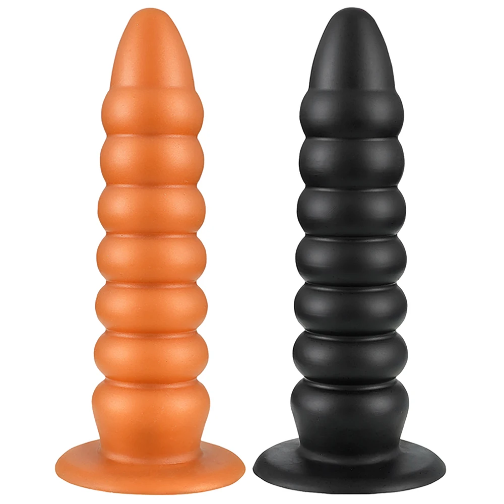 Dildo E Plug Anal De Silicone Com Segmentos Arredondados - JIUAI