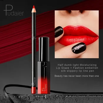 2 in 1/Set  Hot Matte Velvet Lip Gloss Lip Liner Pencil  Makeup Waterproof Lasting Contour Liquid Lipstick Lipliner Kit Cosmetic