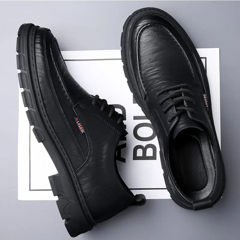 British Leather Business Men's Dress Shoes Spring Autumn Fashion Soft Sole Man Work Shoes Designer Fashion Casual Male