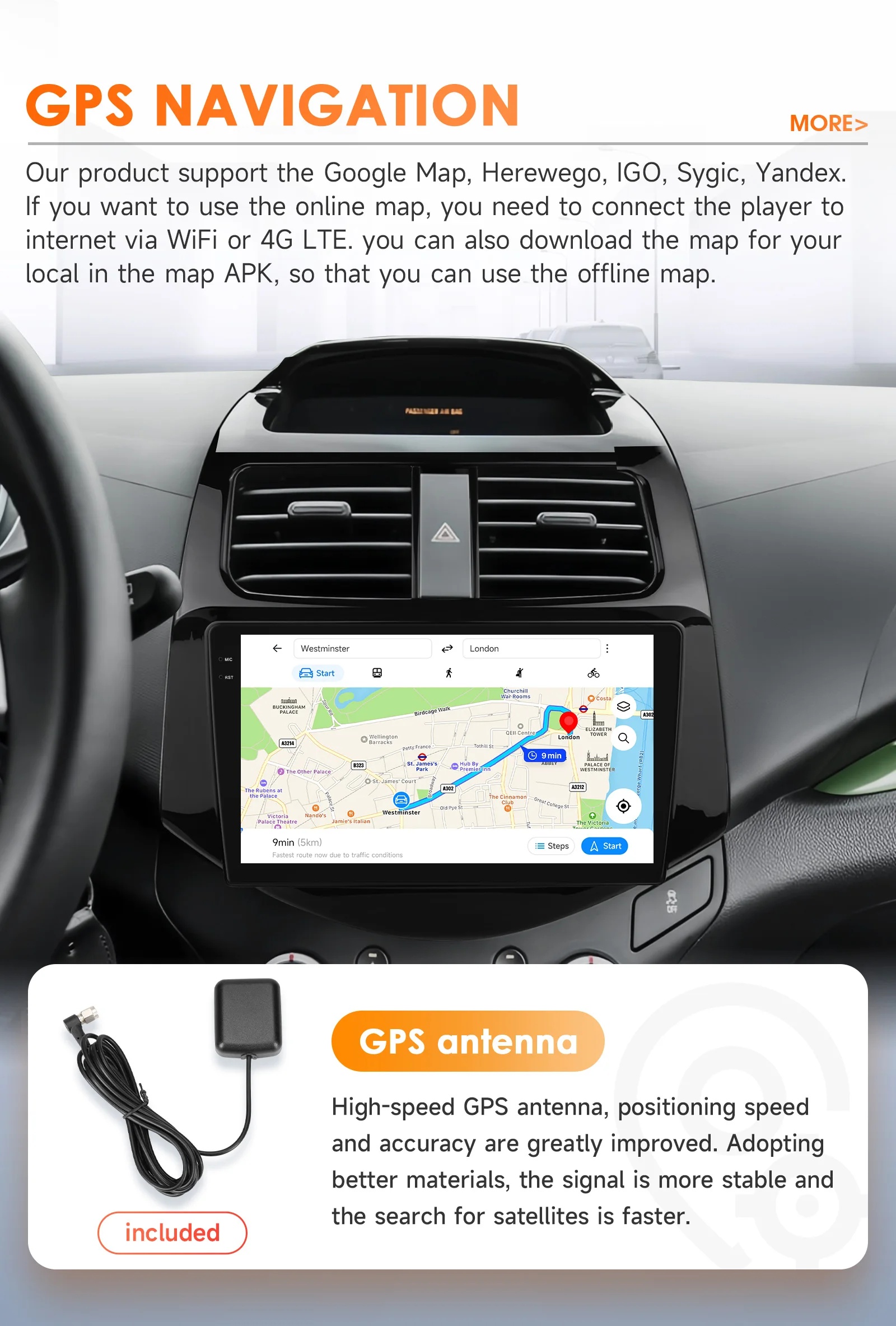 Hizpo 9-Zoll-Autoradio für Chevrolet Spark Beat Matiz Creative 2010 - 2014 Android14 Carplay Multimedia Video Audio Head Unit – Detail 29