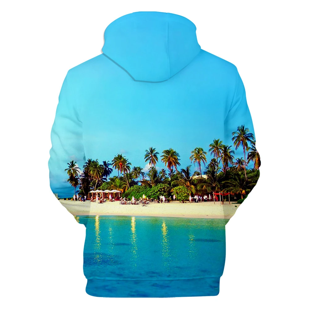 sweater hoodie 2022 Men's/Women's Fall/Winter Hoodie 3D Printed Ocean Sky Hawaii Beautiful Seascape Sweet Beach Hoodie big hoodie