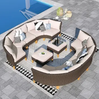 12 Piece Curved Outdoor Sectional Sofa 1