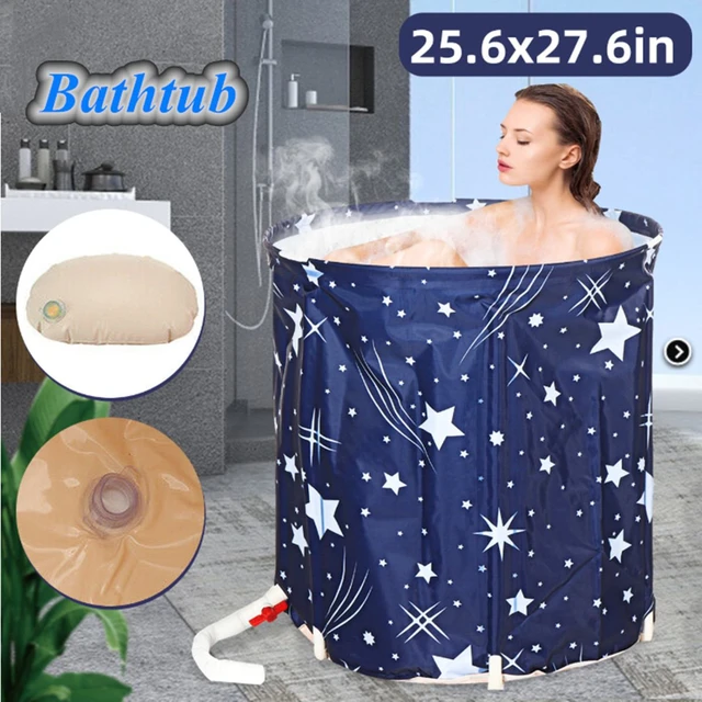 Vasca da bagno pieghevole portatile Sauna per adulti vasca idromassaggio per  bambini vasca da bagno pieghevole massaggio blu - AliExpress