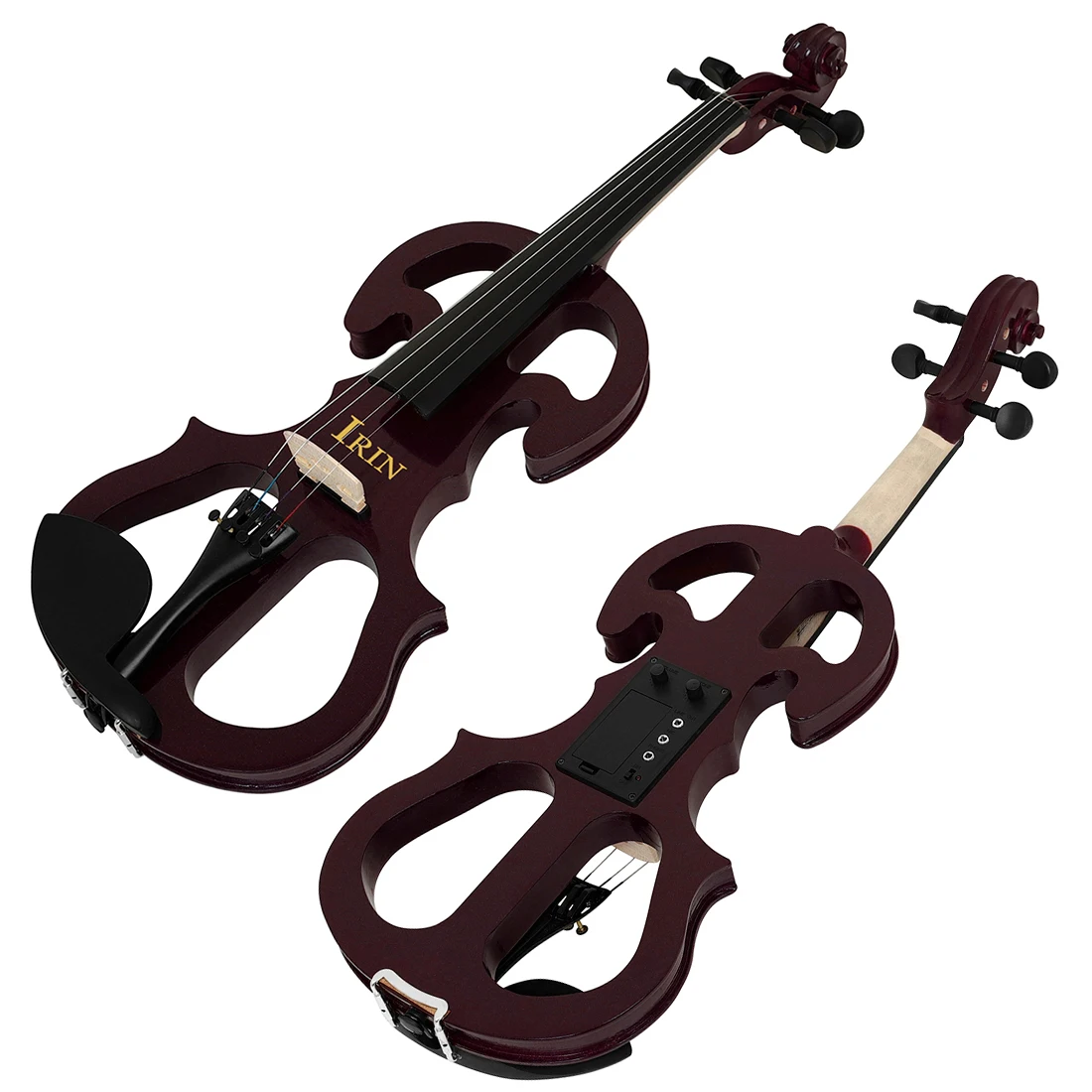 IRIN Electric Violin Right Handed 4/4 Electric Silent Violin Fiddle Accessories W/4/4 Bow & Fiddle Bridge & Case