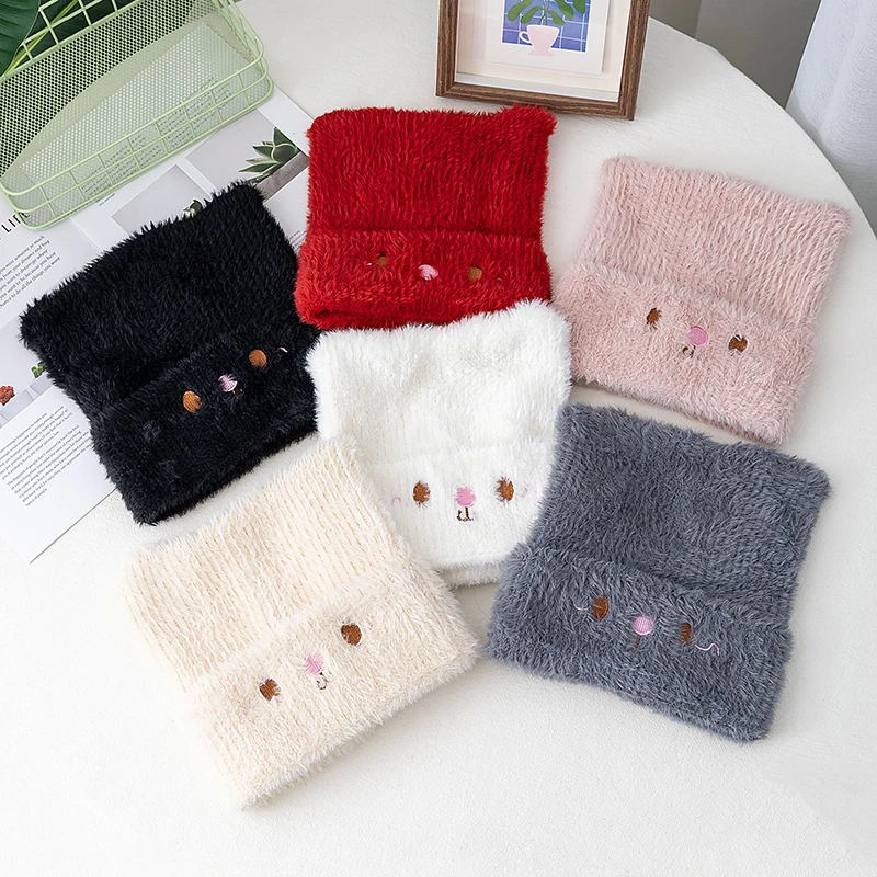 Hot Sale Cute CAT EAR Beanie Faux Fur Winter Hats For Women Fashion Outdoor Dandy Knit Hat Warm Cap For Girl Gifts