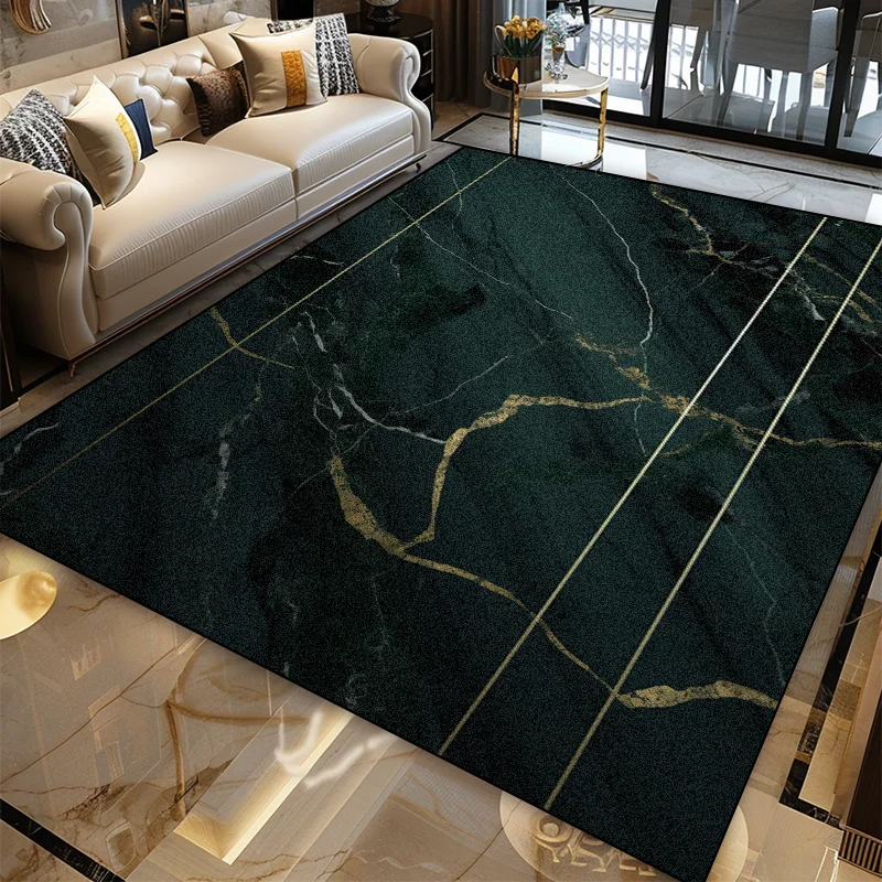 Nordic High-end Living Room Decoration Green Carpet Luxury Bedroom Non-Slip Floor Mat Customizable Kitchen Balcony Area Rugs 4