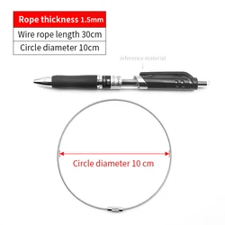 Stainless Steel Wire Rope Keychain with Lock Buckle - Set of 2 - 1.5mm (2pcs x30cm)