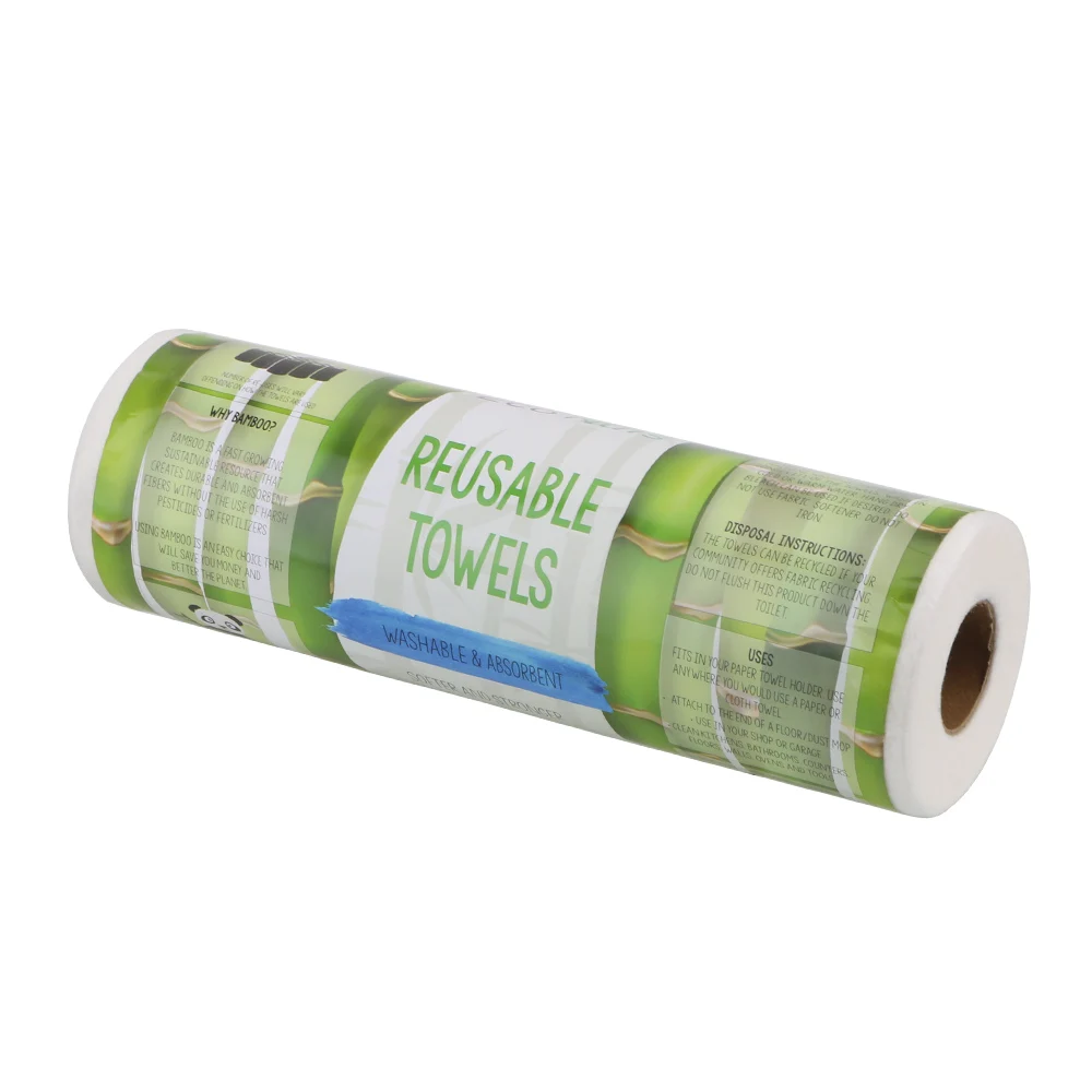 Eco-Friendly Reusable Bamboo Kitchen Towels - Washable, Absorbent, and Durable (25 Pack)