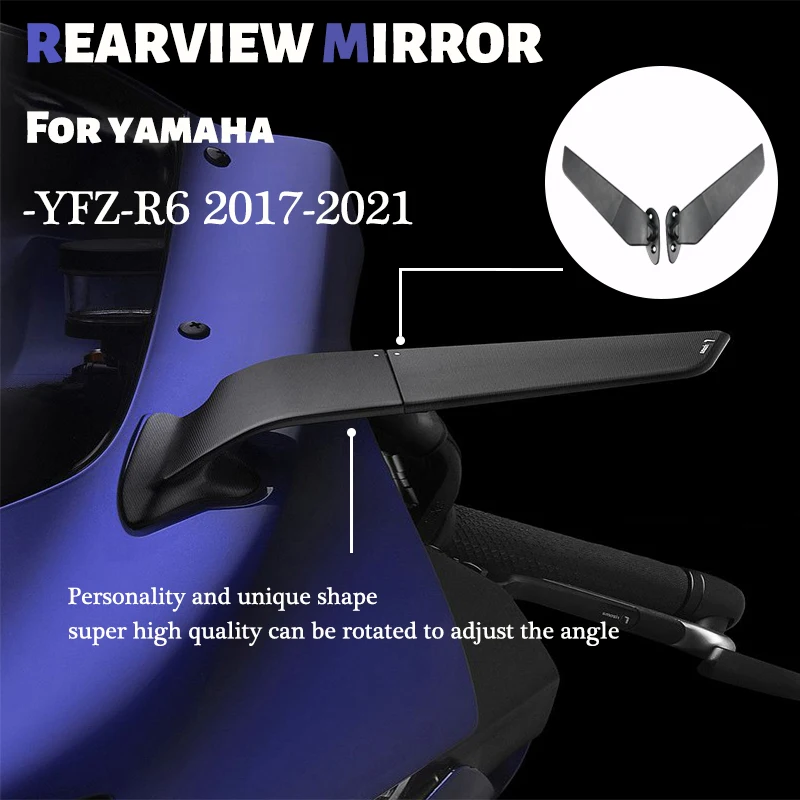 MTKRACING Rearview Mirrors Wind Wing Adjustable Rotating Side Mirror 