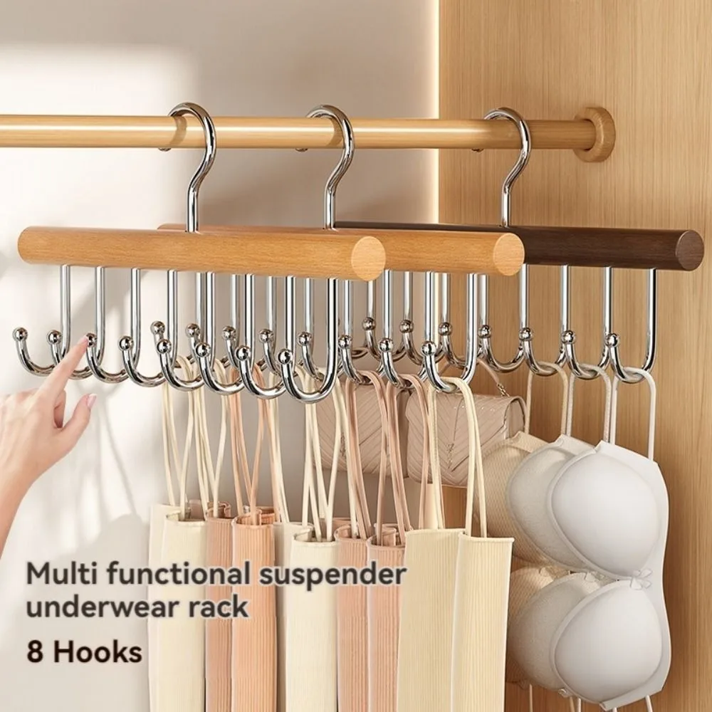 8 Hooks Bra Hanger Belts Camisole Clothes Organizer Rack Tie Hats Scarf Holder Non-slip Space Saving Wardrobe Storage 4