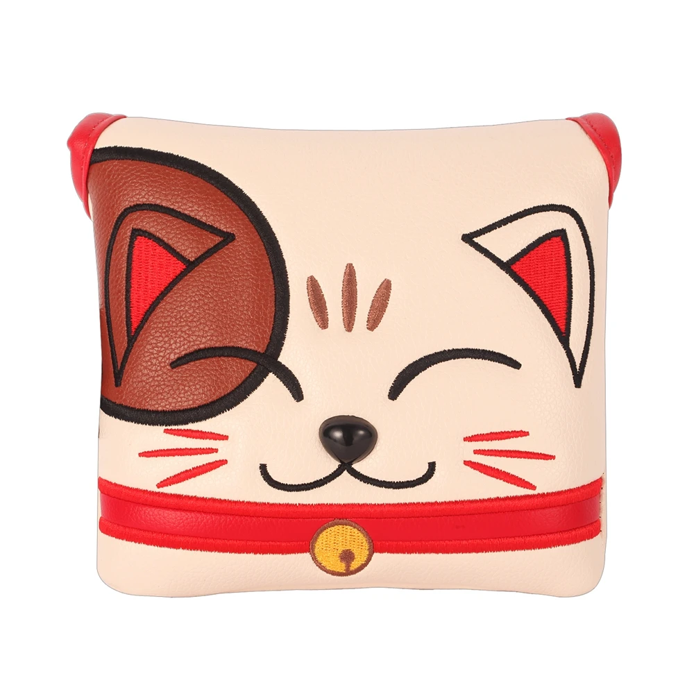 Description Picture 3 of itemCute Dog Cat Synthetic Leather Embroider Magnetic Closure Golf Club Heaccover Blade Squar Mallet Putter Cover