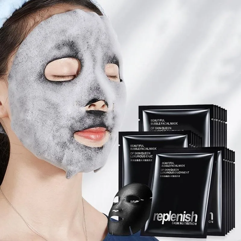 4 stücke Holzkohle Blase Schwarz Tiefe Meer Salz Maske Schrumpfen Poren Feuchtigkeits Reinigung Maske Tiefe Reinigung Schwarz O2 Blase Maske