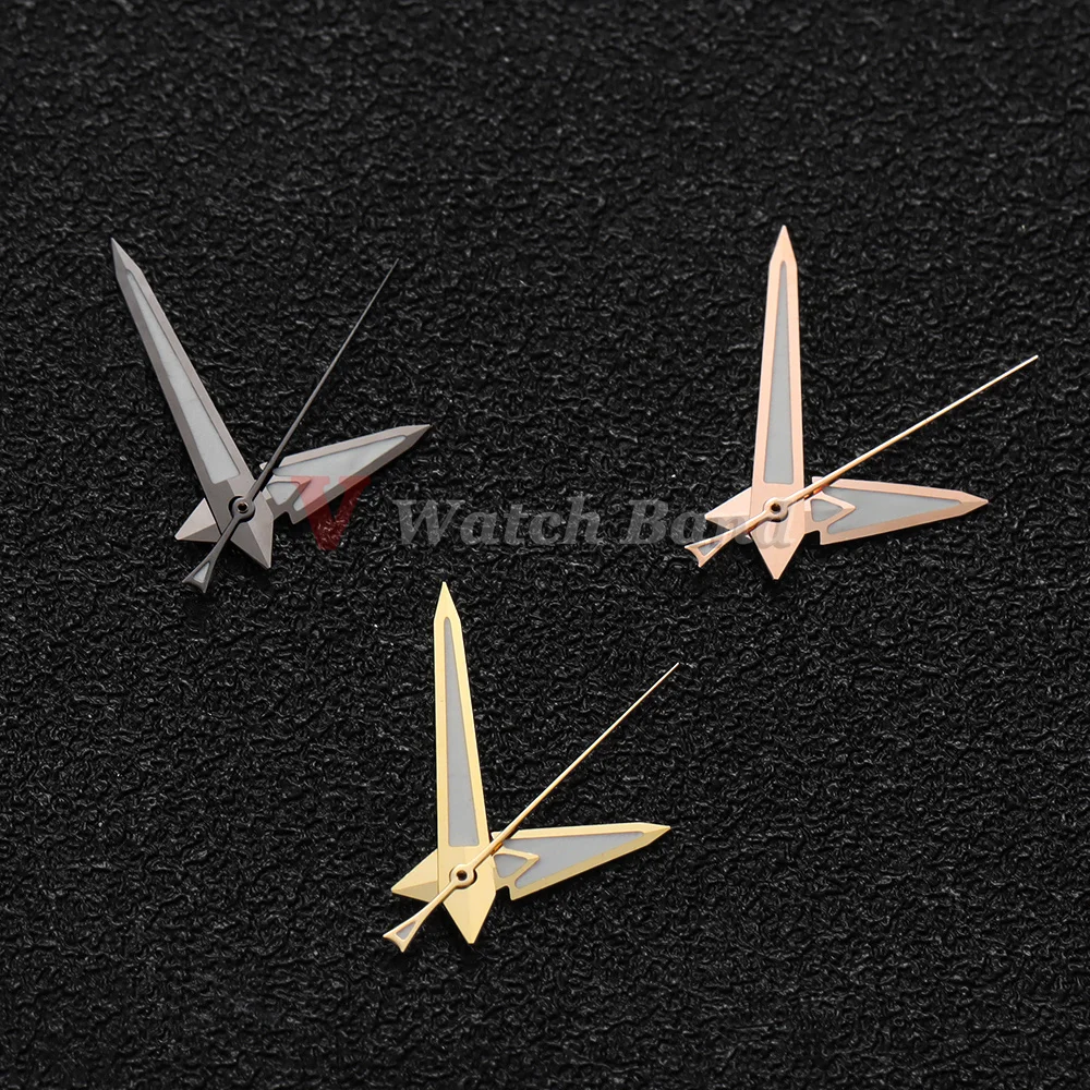 Luminous Green Watch Hands with Silver, Gold, and Rose Finishes – C3 Replacement Parts