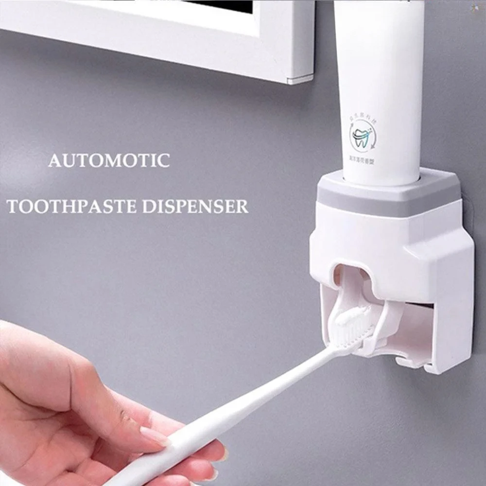 Wall Mount Automatic Toothpaste Dispenser Bathroom Supplies Toothpaste Squeezer Toothbrush Holder toothpaste squeezer 3