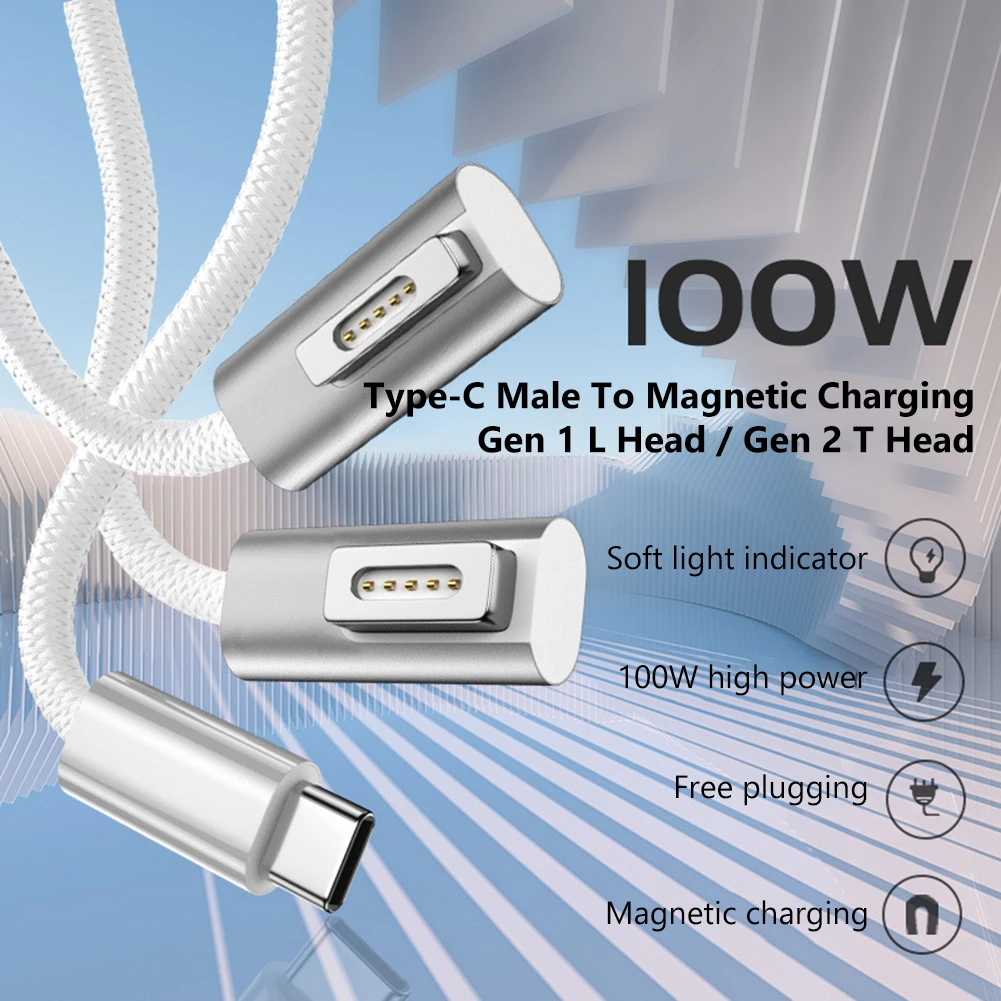 Usb C Om Magsafe 1/2 Snoer Adapter Voor Apple Macbook Air/Pro Pd 100W lading Kabel Oplader| | - AliExpress